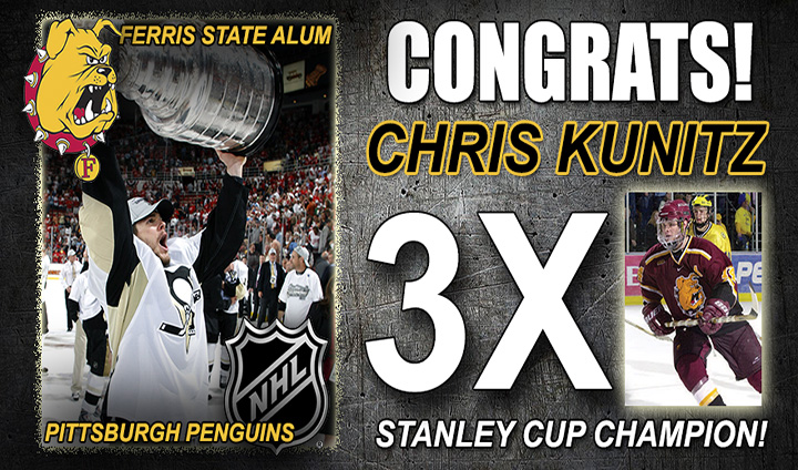 Ferris State Hockey Alum Chris Kunitz Becomes THREE-TIME Stanley Cup Champion!