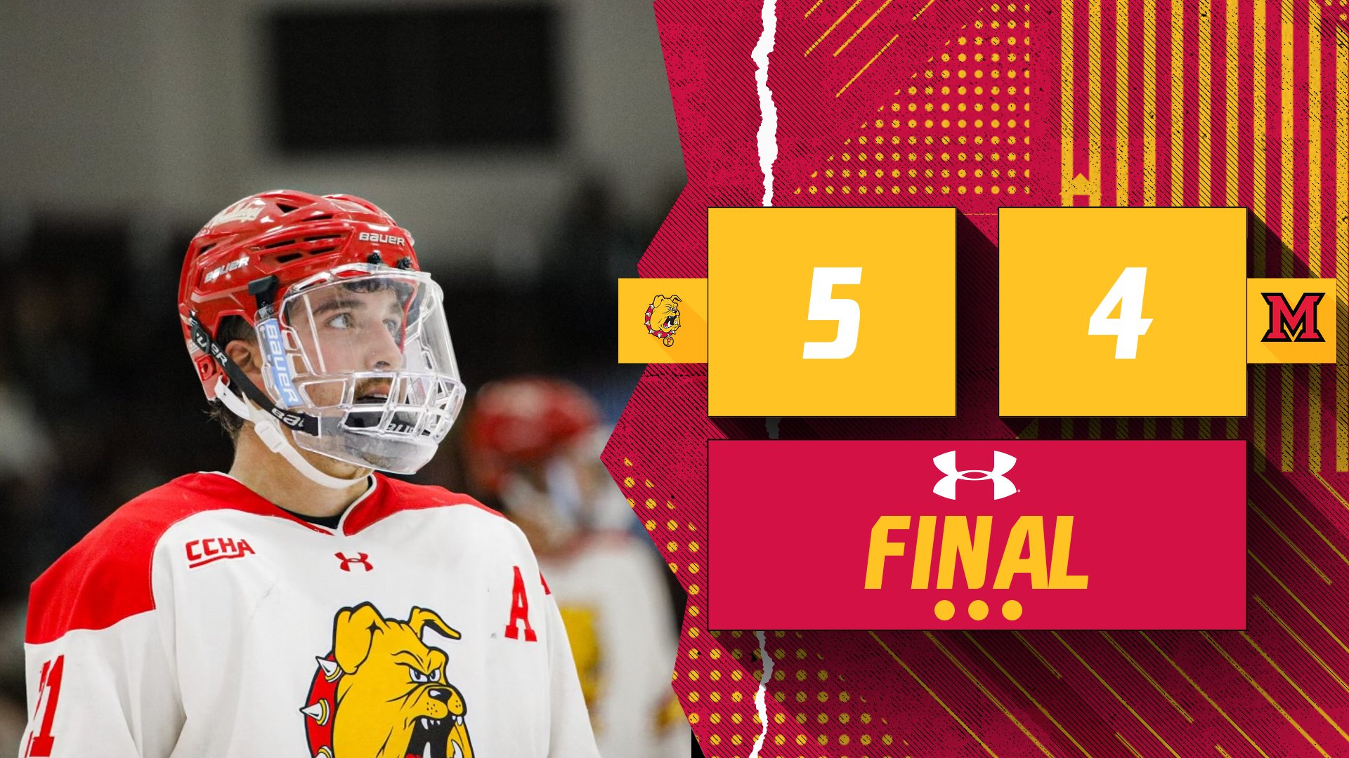 Ferris State Hockey Opens Season with Dramatic Come from Behind Win Over Miami (Ohio) in Overtime
