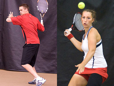 Justin Hermes (left), Tiffany Rheynard (right) and the Bulldogs open spring season action at home on Saturday