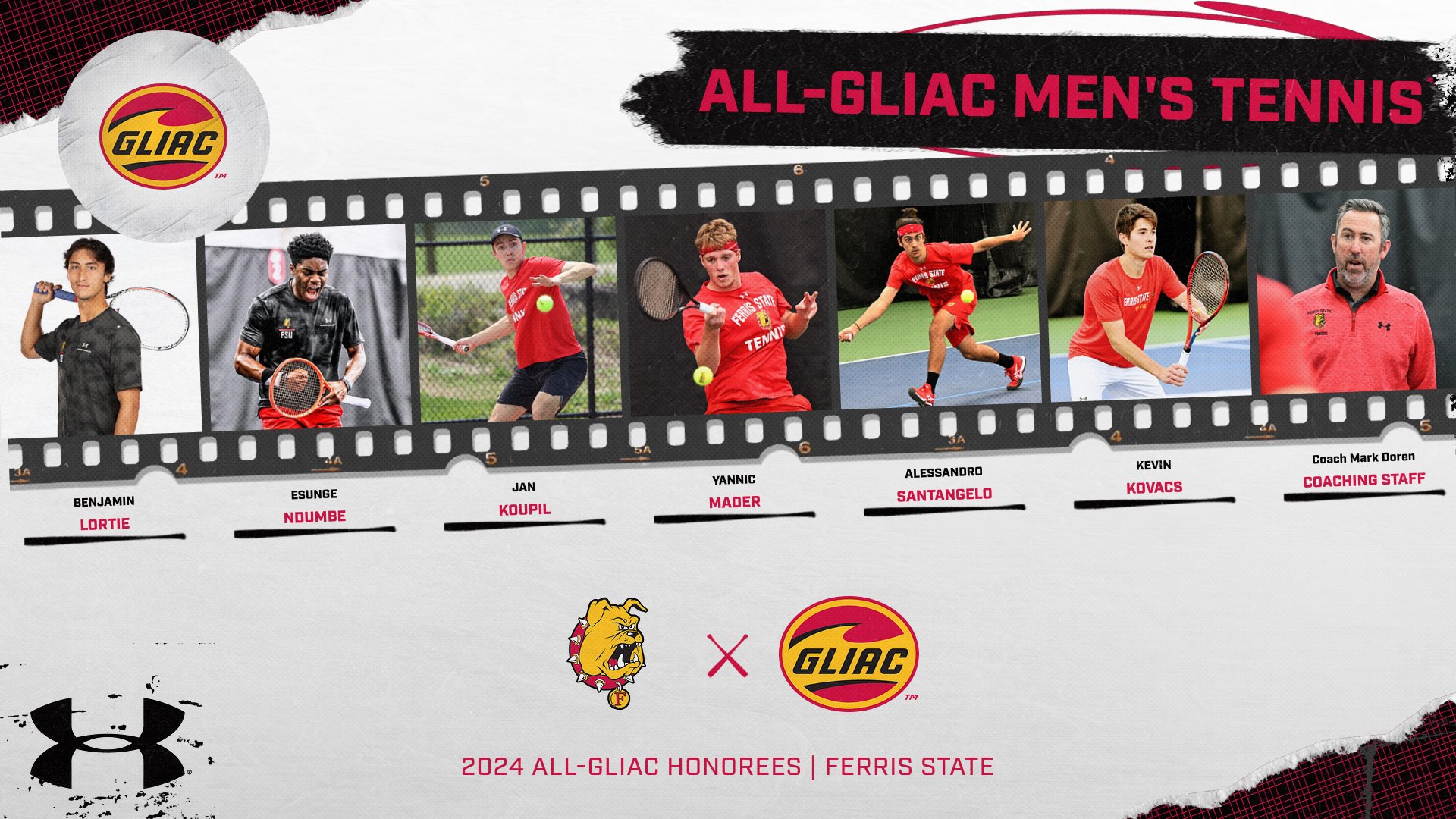Entire Ferris State Lineup Receives All-GLIAC Men's Tennis Honors With Two Major Awards