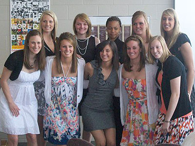 The Bulldog women's basketball team poses for a photo at Sunday's team banquet (Courtesy Photo)