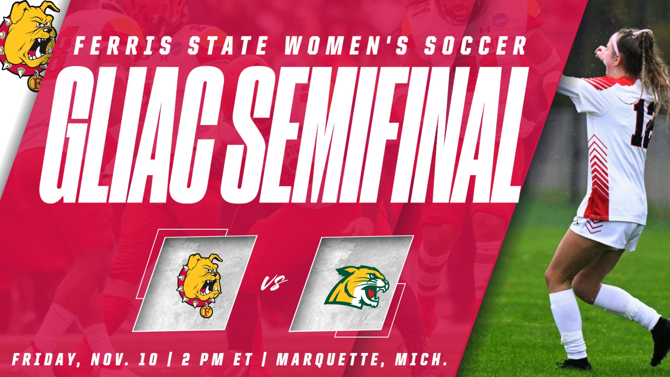 Ferris State Soccer To Face Host NMU In GLIAC Tourney Semifinals This Friday Afternoon