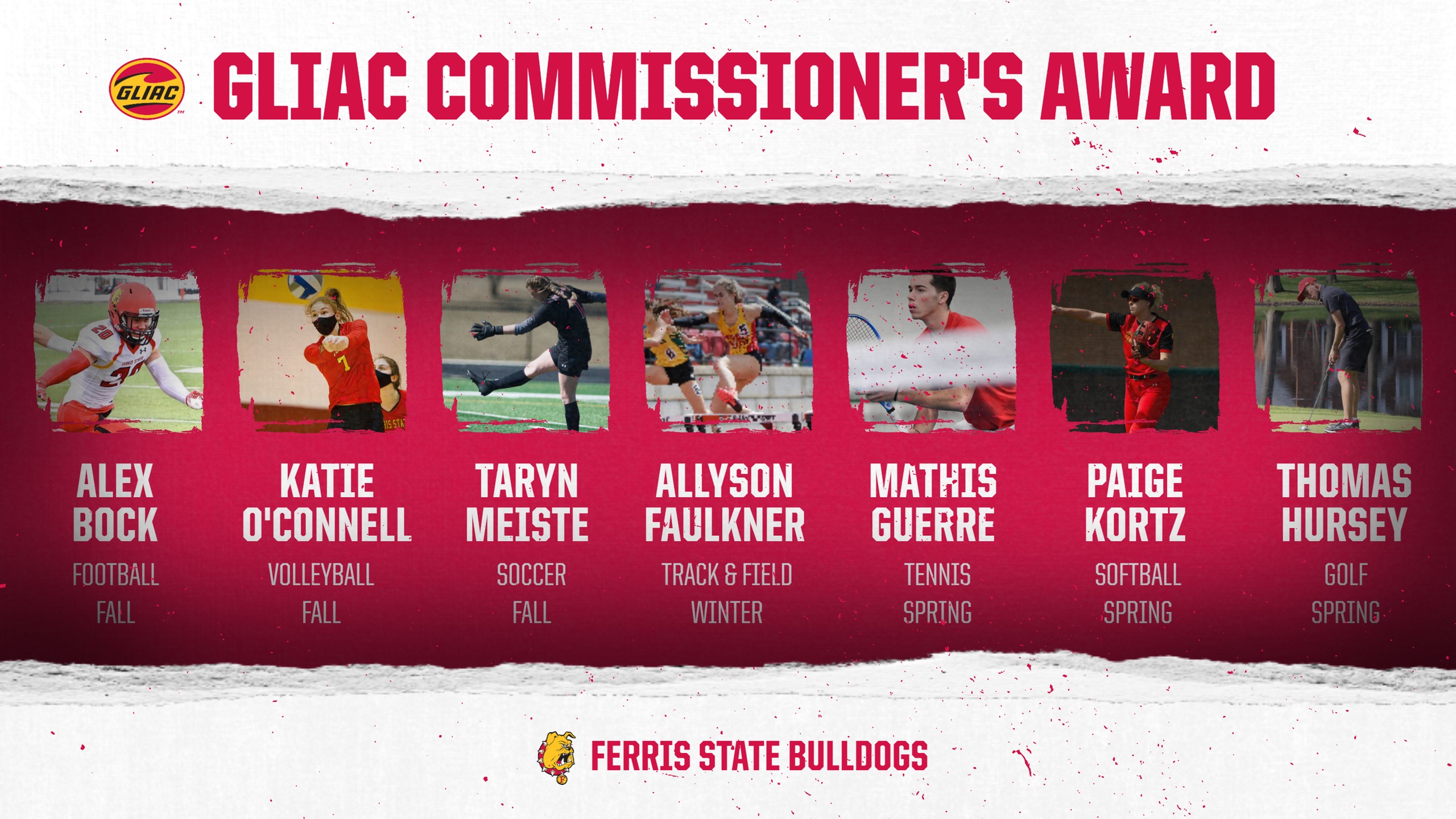League Best Seven Ferris State Student-Athletes Tabbed As GLIAC Commissioner's Award Recipients