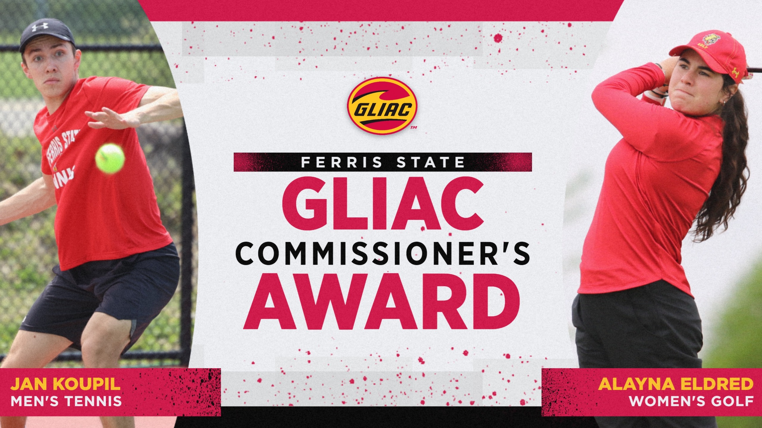 Two Ferris State Standouts Earn GLIAC Spring Commissioner's Award Honors