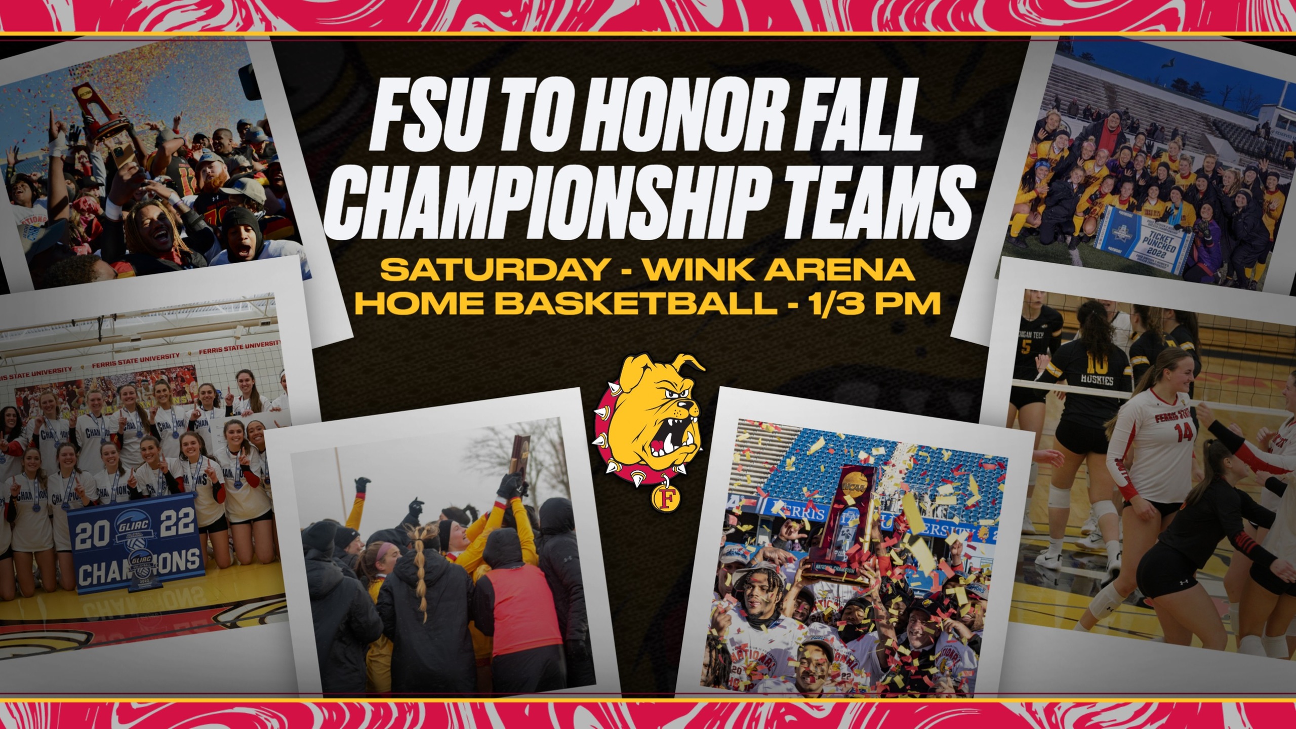 Ferris State To Honor Fall Championship Teams During Saturday's Home Basketball Doubleheader