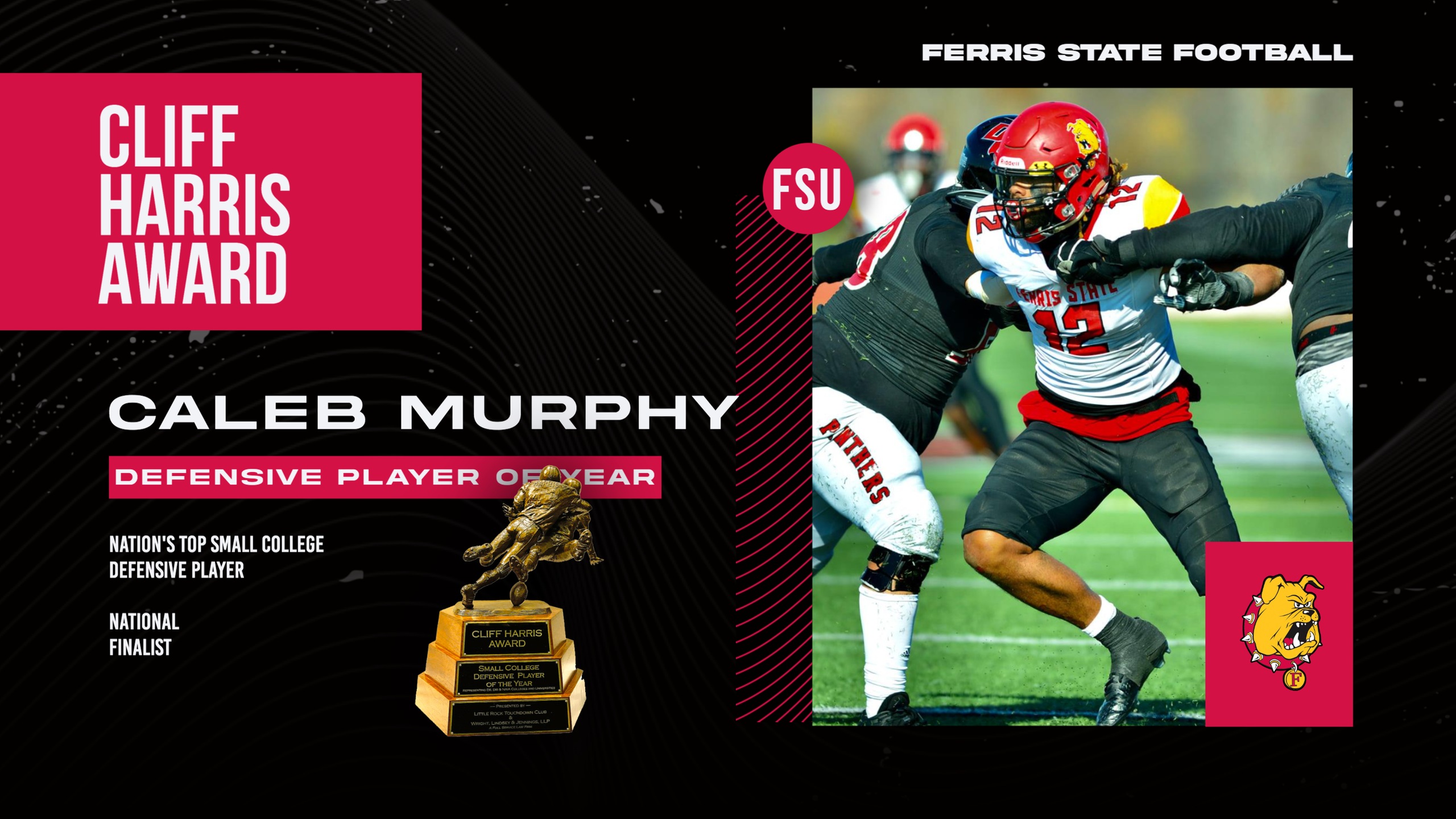 Ferris State's Caleb Murphy Tabbed As National Finalist For Cliff Harris Award