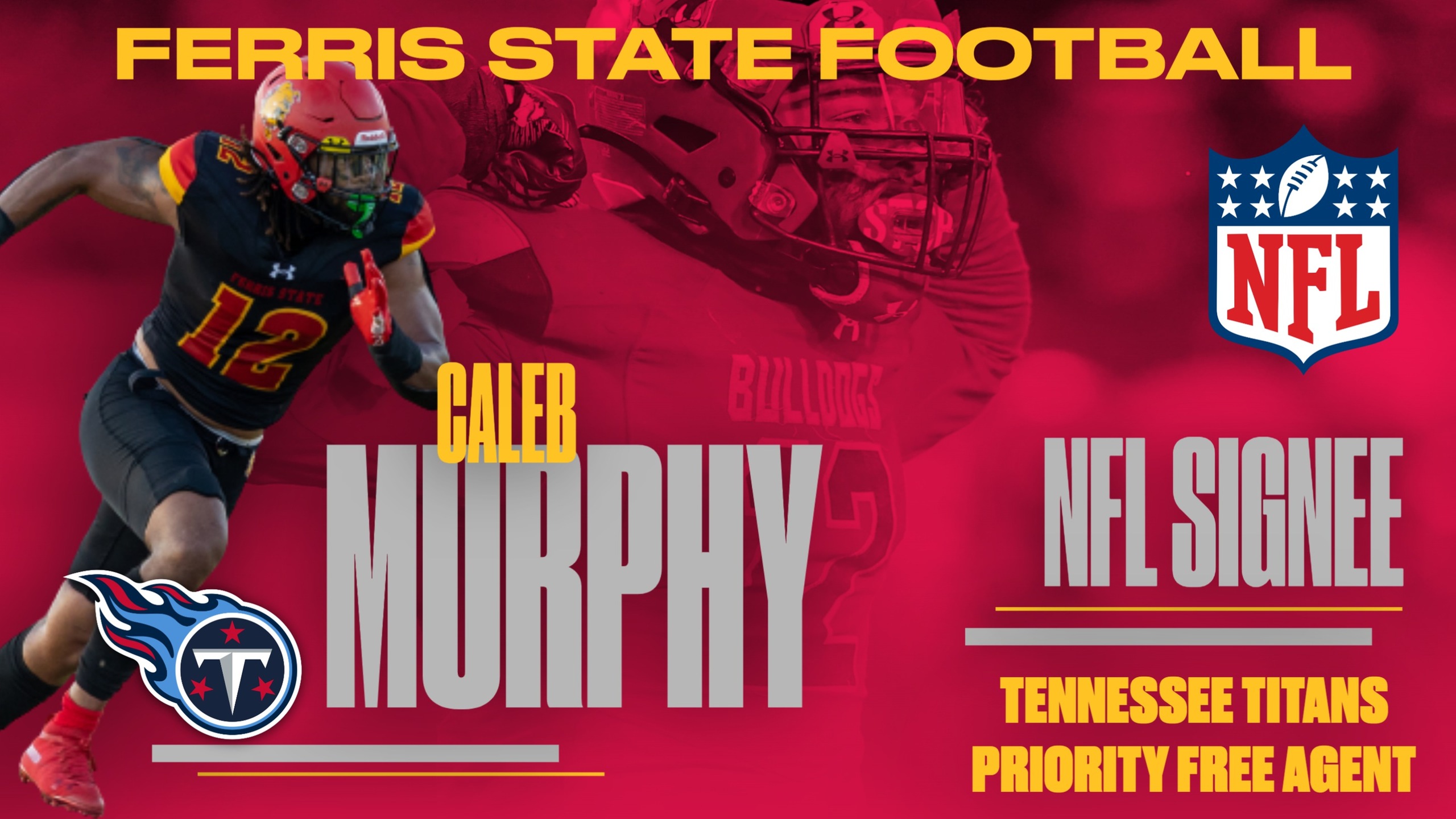 Ferris State Two-Time National Champion Caleb Murphy Signs With NFL's Tennessee Titans