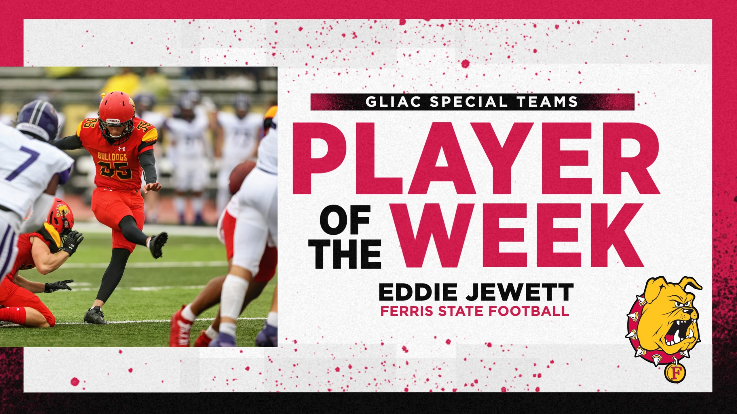 Ferris State Freshman Kicker Eddie Jewett Earns GLIAC Special Teams Player Of Week Honor