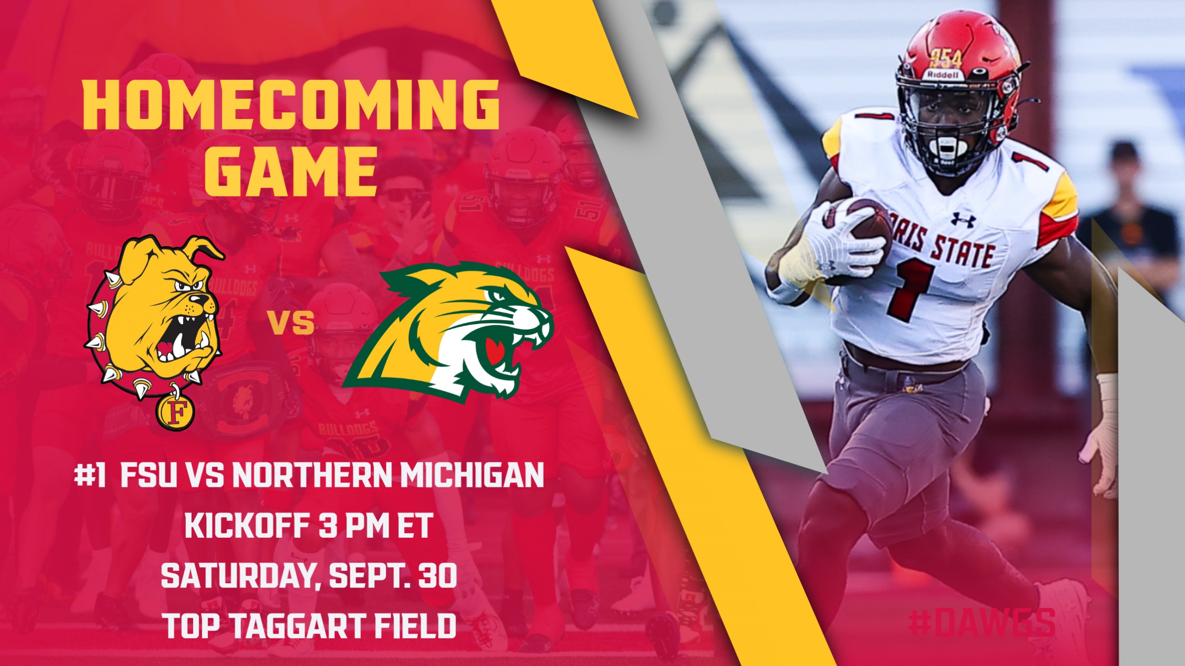 #1 Ferris State Hosts Northern Michigan In 2023 Homecoming Game This Saturday