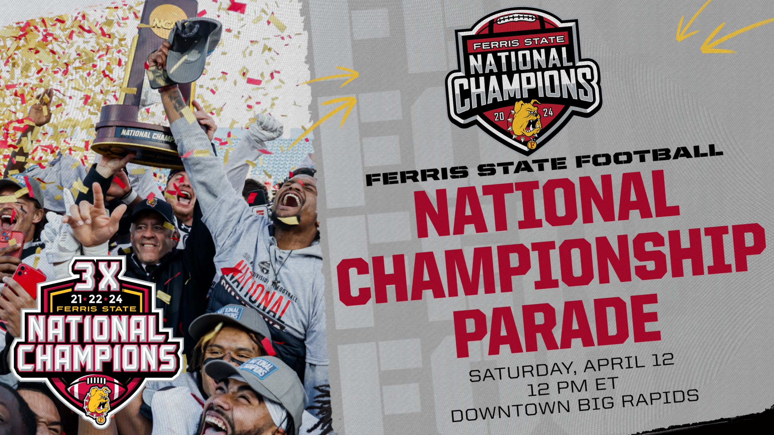 Ferris State National Championship Parade and Celebration Set For April 12 In Downtown Big Rapids!