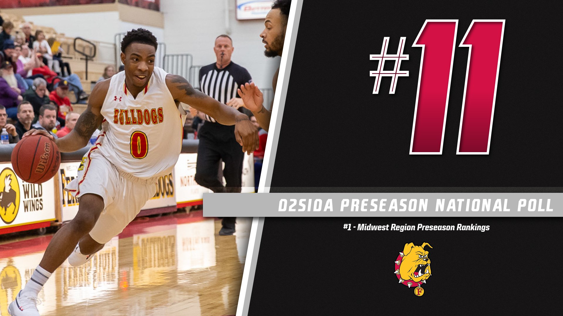 Ferris State Men's Basketball Picked #11 Nationally And Tops In Region By D2SIDA