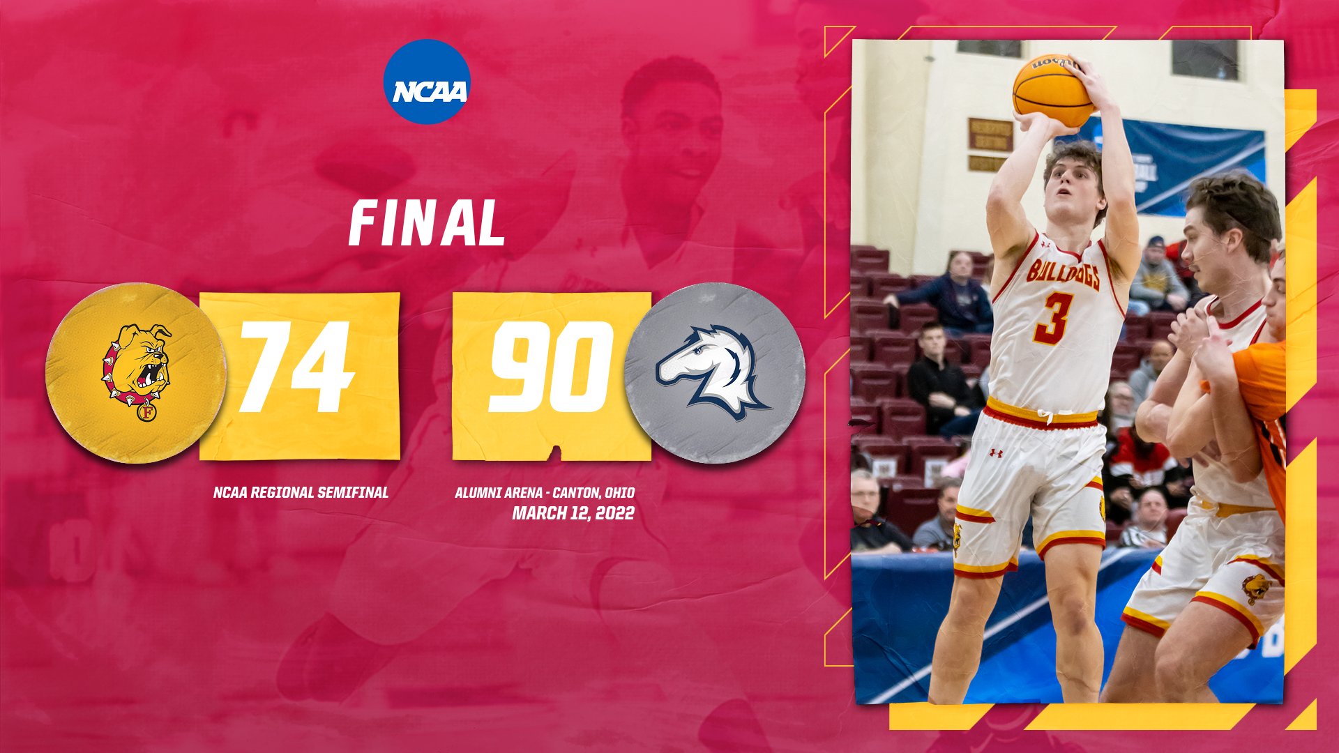 Championship Ferris State Men's Basketball Season Ends In NCAA D2 Midwest Region Semifinals