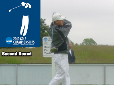 Garrett Simons and the Bulldogs slid down to eighth place after the first 36 rounds of the NCAA Championships.  (Photo courtesy of Charles Henry/Indiana Sports Group)