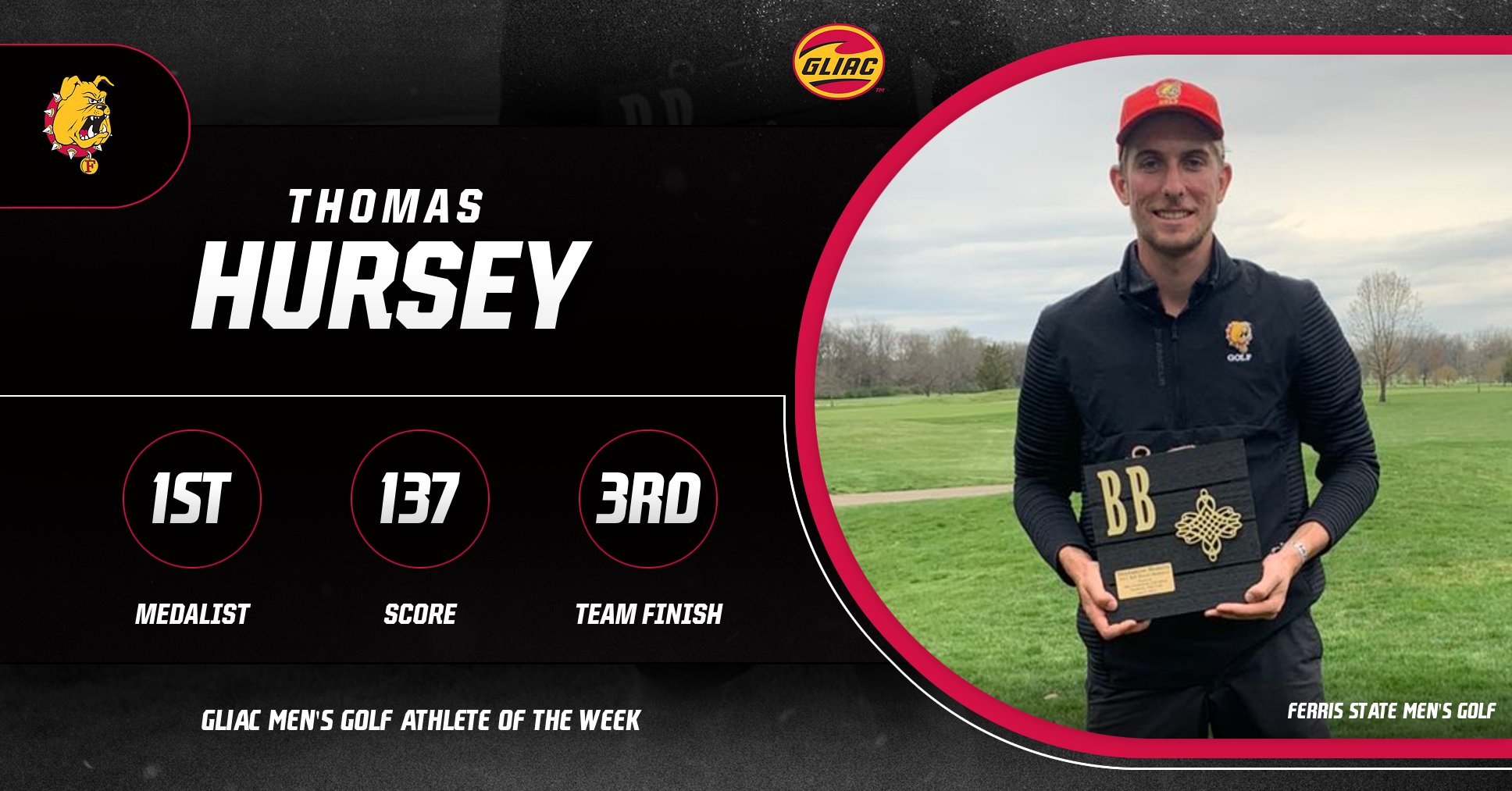 FSU's Thomas Hursey Chosen As GLIAC Men's Golf Player Of the Week For Second-Straight Week