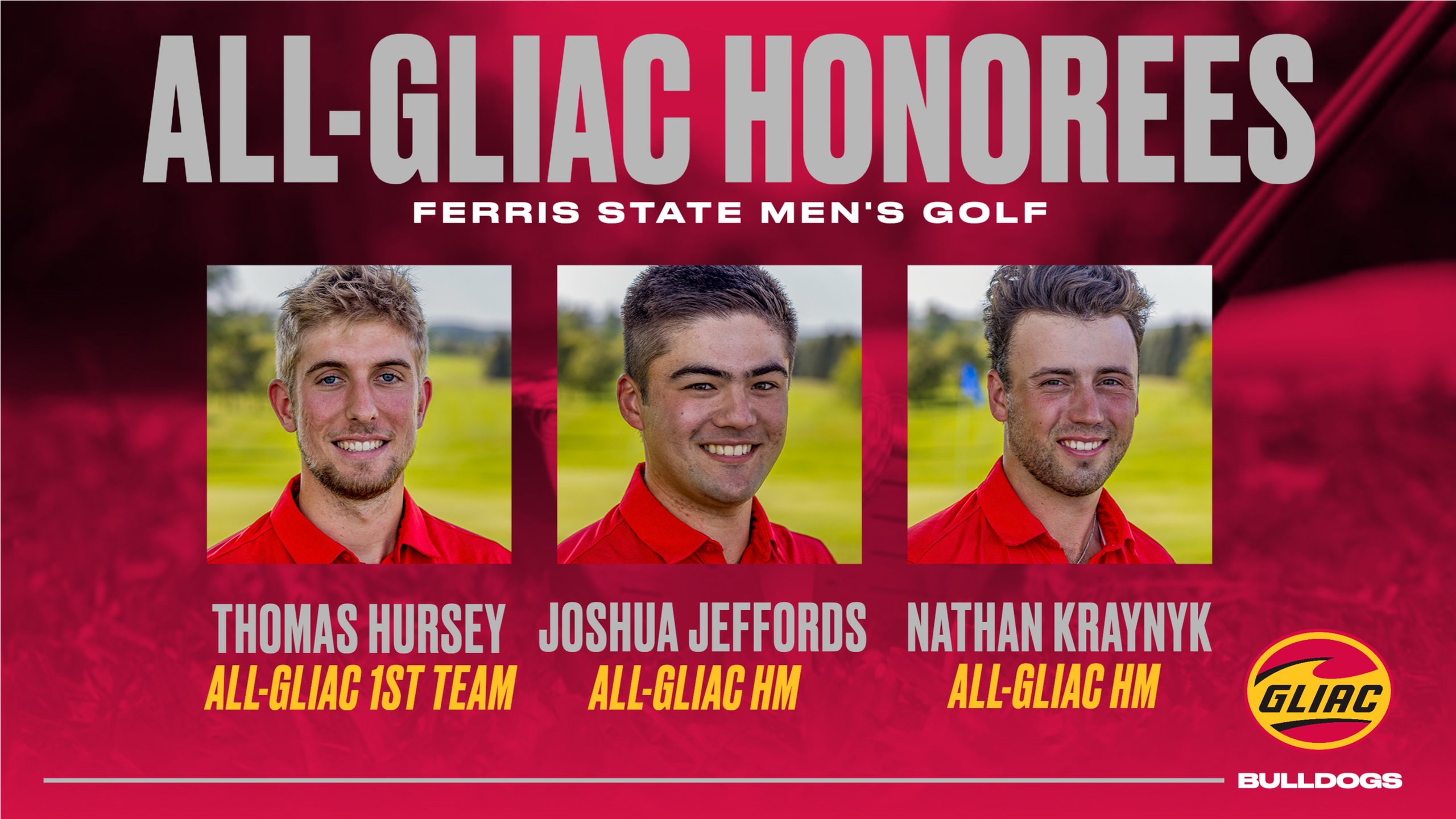 Ferris State Men's Golf Trio Receives All-Conference Honors