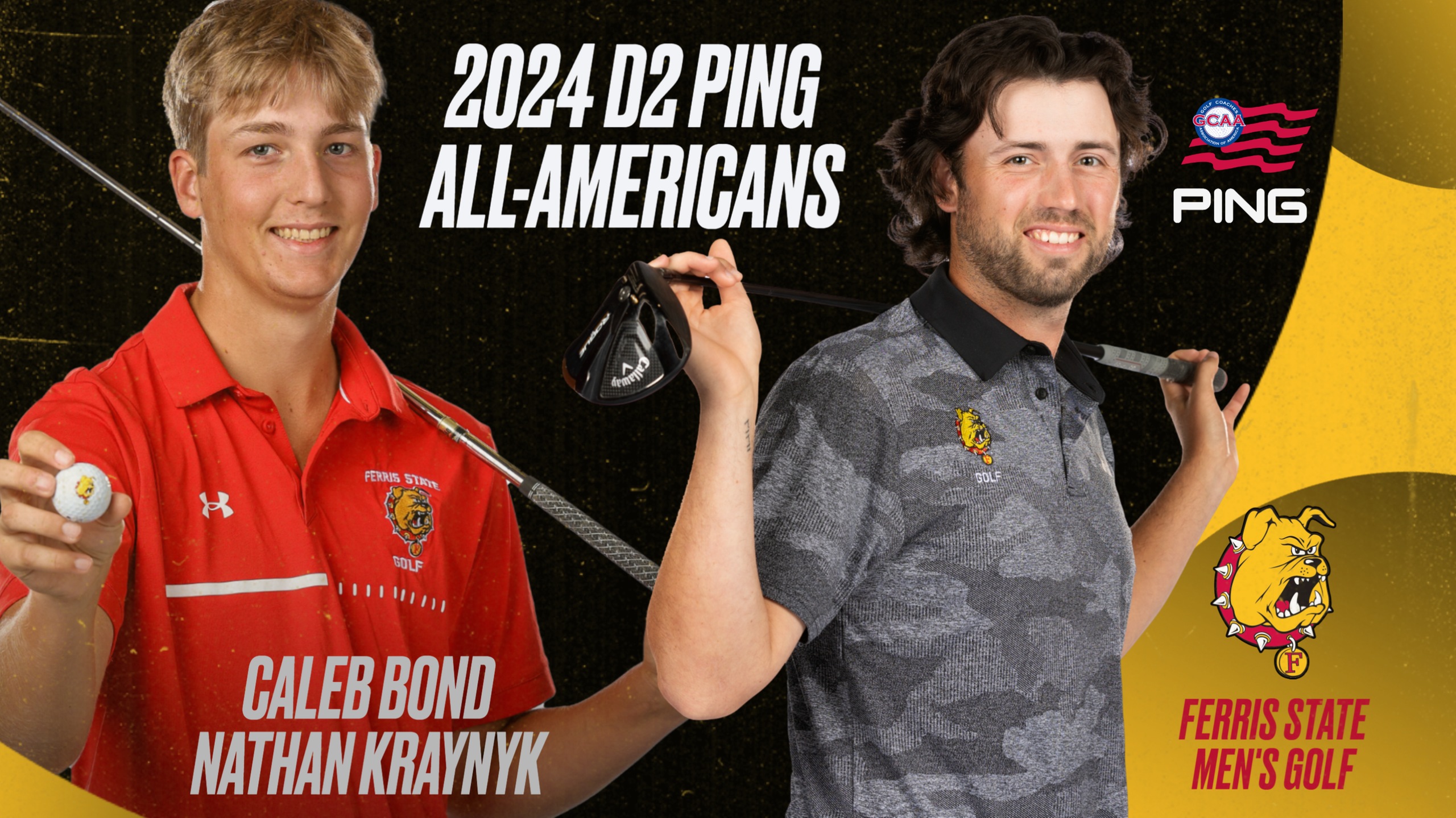 Ferris State Men's Golf Standouts Earn D2 PING All-America Recognition