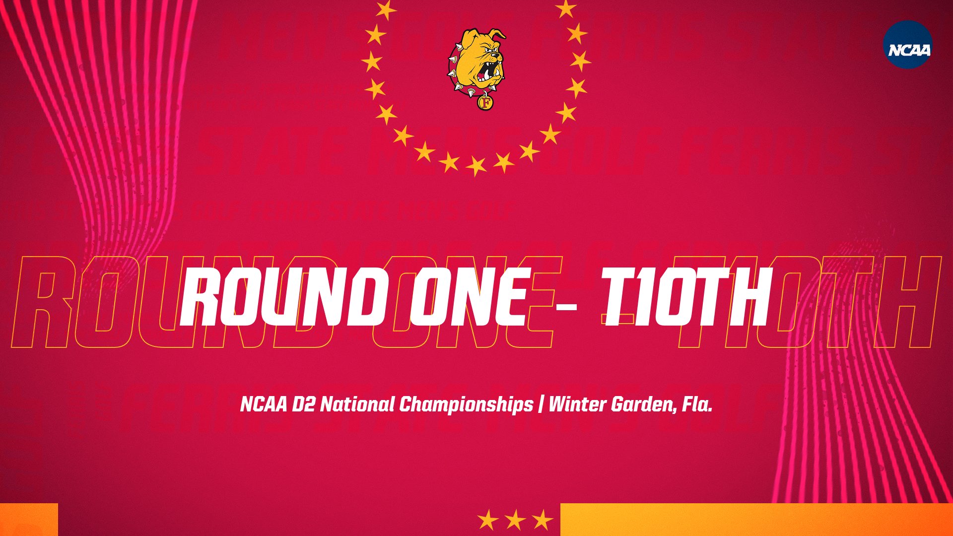 Ferris State Men's Golf Tied For 10th Overall After First Round At NCAA D2 National Championships