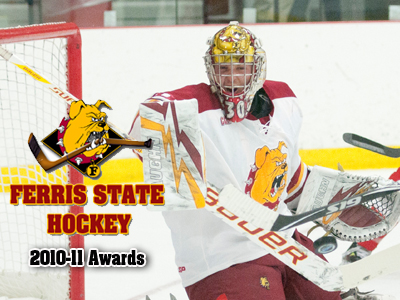 Pat Nagle was named Ferris State Hockey's Most Valuable Player for the 2010-11 season.  (Photo by Ed Hyde/FSU Photographic Services)