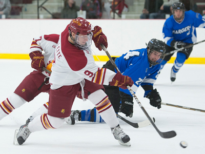 Travis Ouellette's two goals helped Ferris State win its fourth straight in a 5-2 home decision over Alabama-Huntsville Friday.  (Photo by Ed Hyde of FSU Photographic Services)