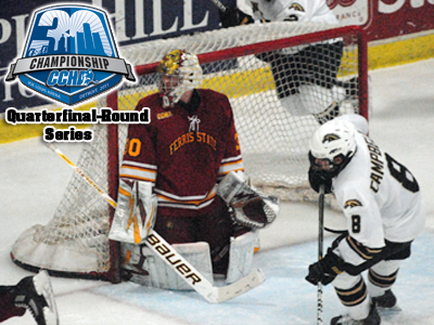 Senior Pat Nagle, a 2010-11 CCHA First-Team selection, made 31 saves in Friday's 3-1 triumph at Western Michigan in a CCHA Tournament Quarterfinal-Round Series opener.