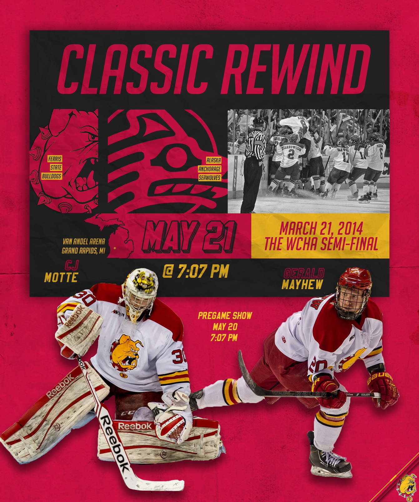 Ferris State Hockey To Re-Air Dramatic 2014 WCHA Semifinal Victory
