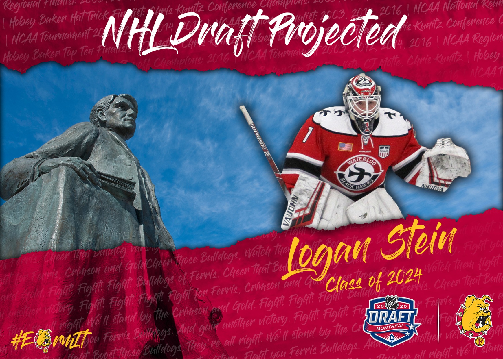 Incoming Freshman Stein Projected To Be Selected In National Hockey League Entry Draft