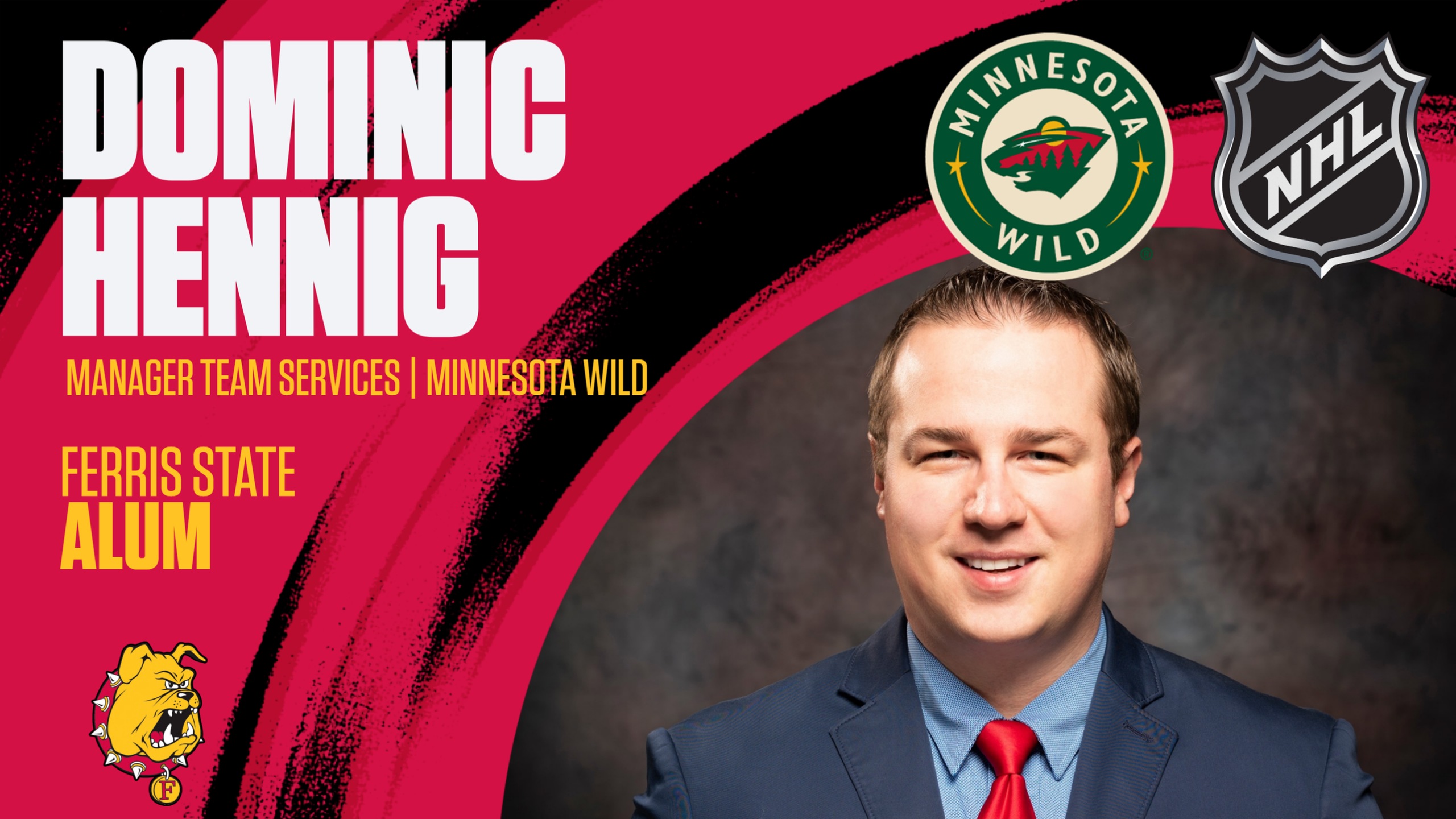Ferris State Alum Dominic Hennig Appointed Manager Of Team Services For NHL's Minnesota Wild