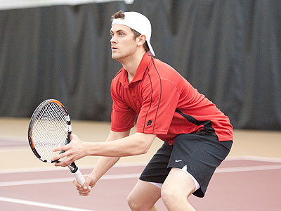 Sophomore Justin Hermes and the Bulldogs placed third in the GLIAC Tourney (Photo by Ed Hyde)