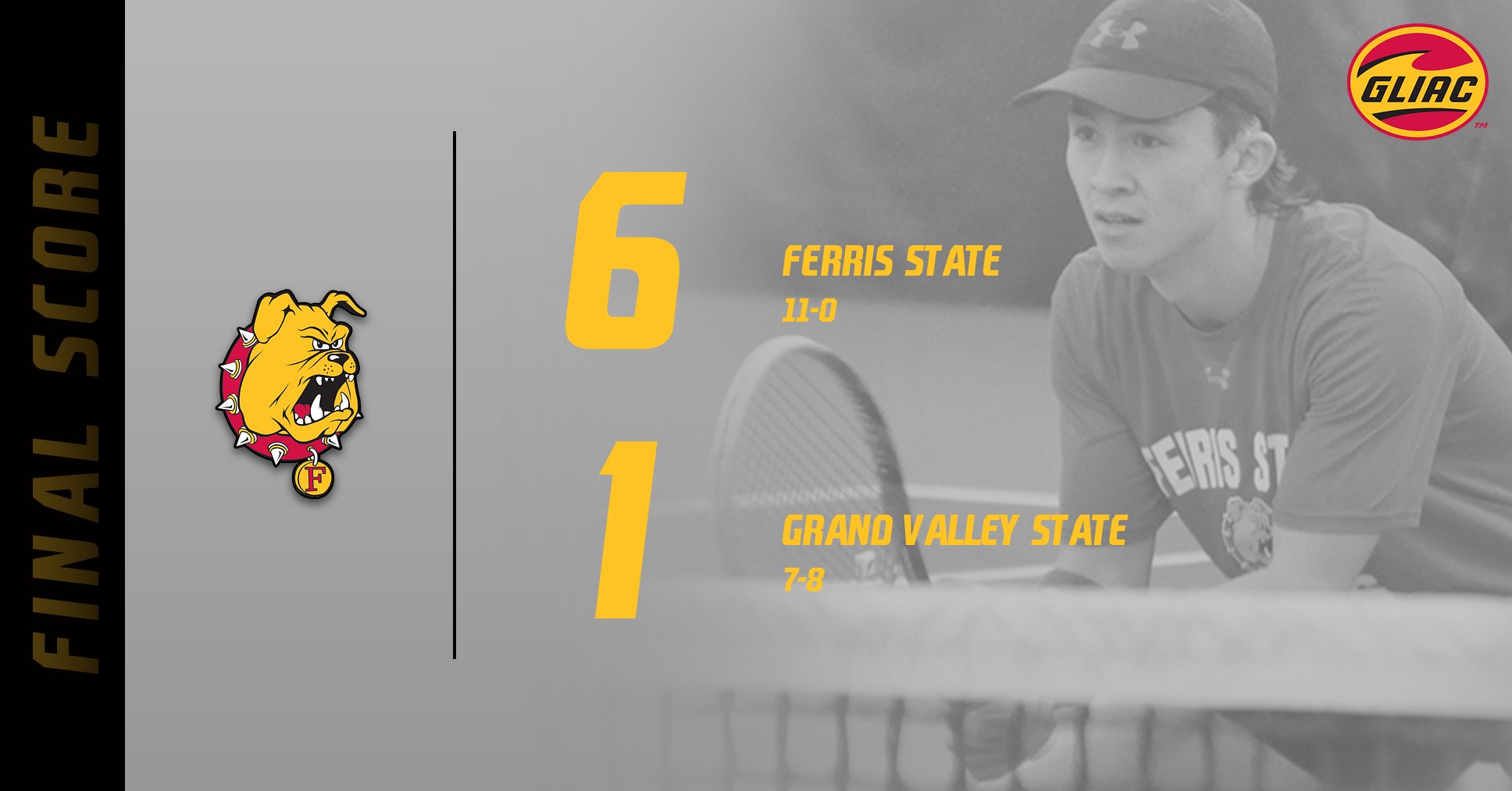 Ferris State Men's Tennis Defeats GVSU To Claim Hold On First Place In the GLIAC