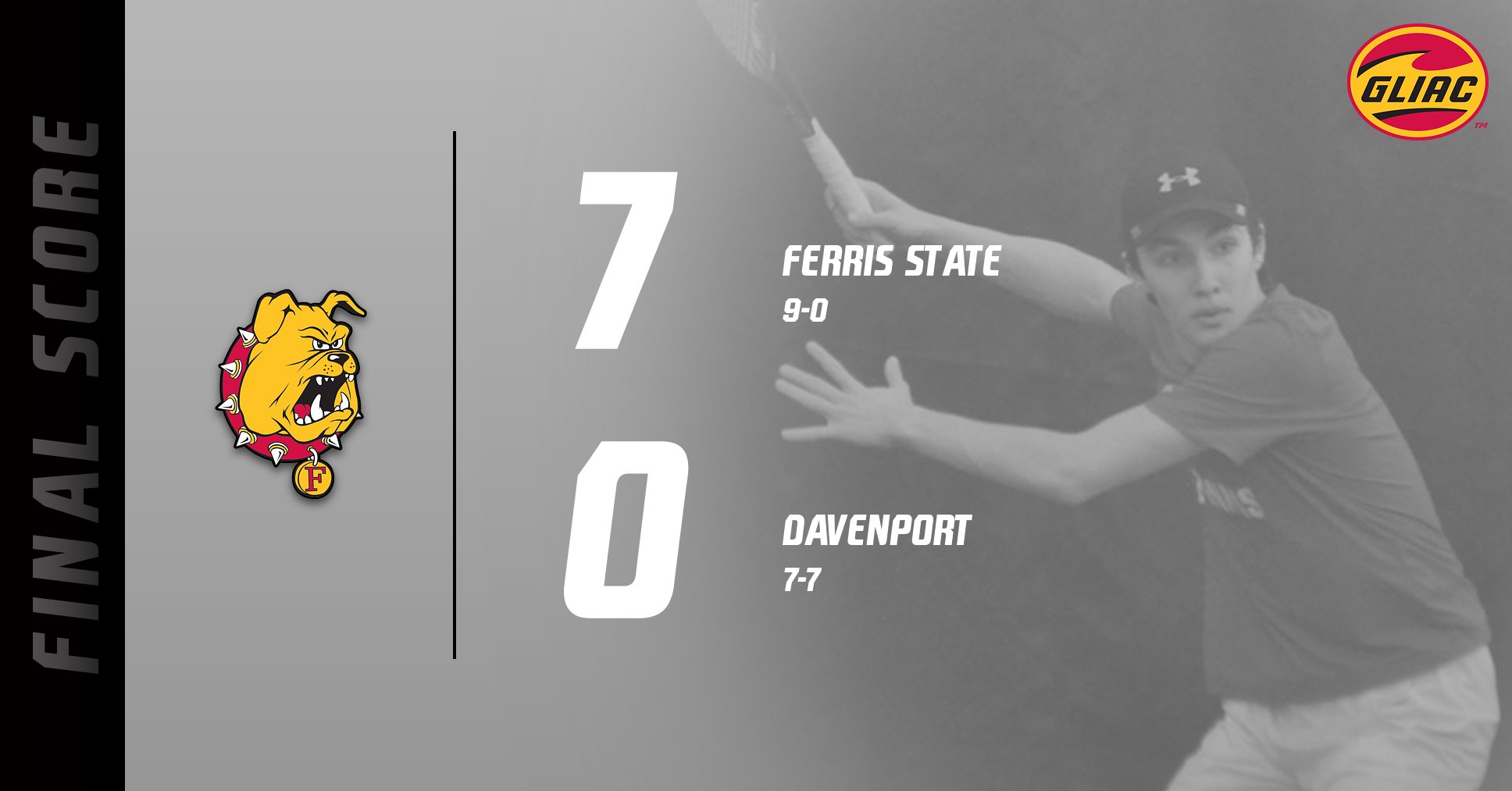 Ferris State Men's Tennis Stays Unbeaten With Dominating Home Win