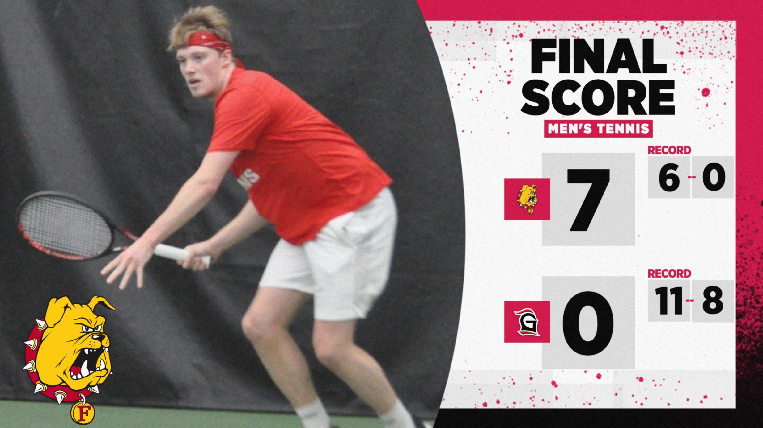 Ferris State Men's Tennis Keeps Record Perfect With Big Home Win Over Grace