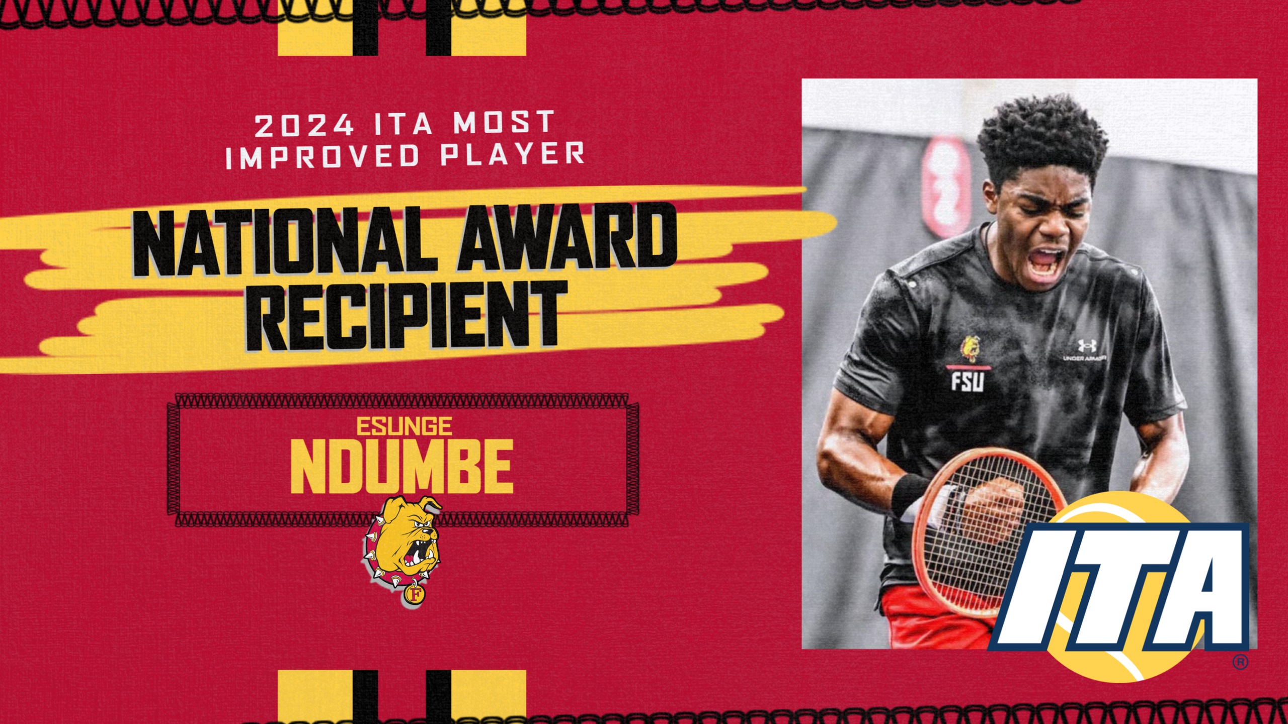 Ferris State's Esunge Ndumbe Chosen As National Recipient Of ITA Most Improved Player Award