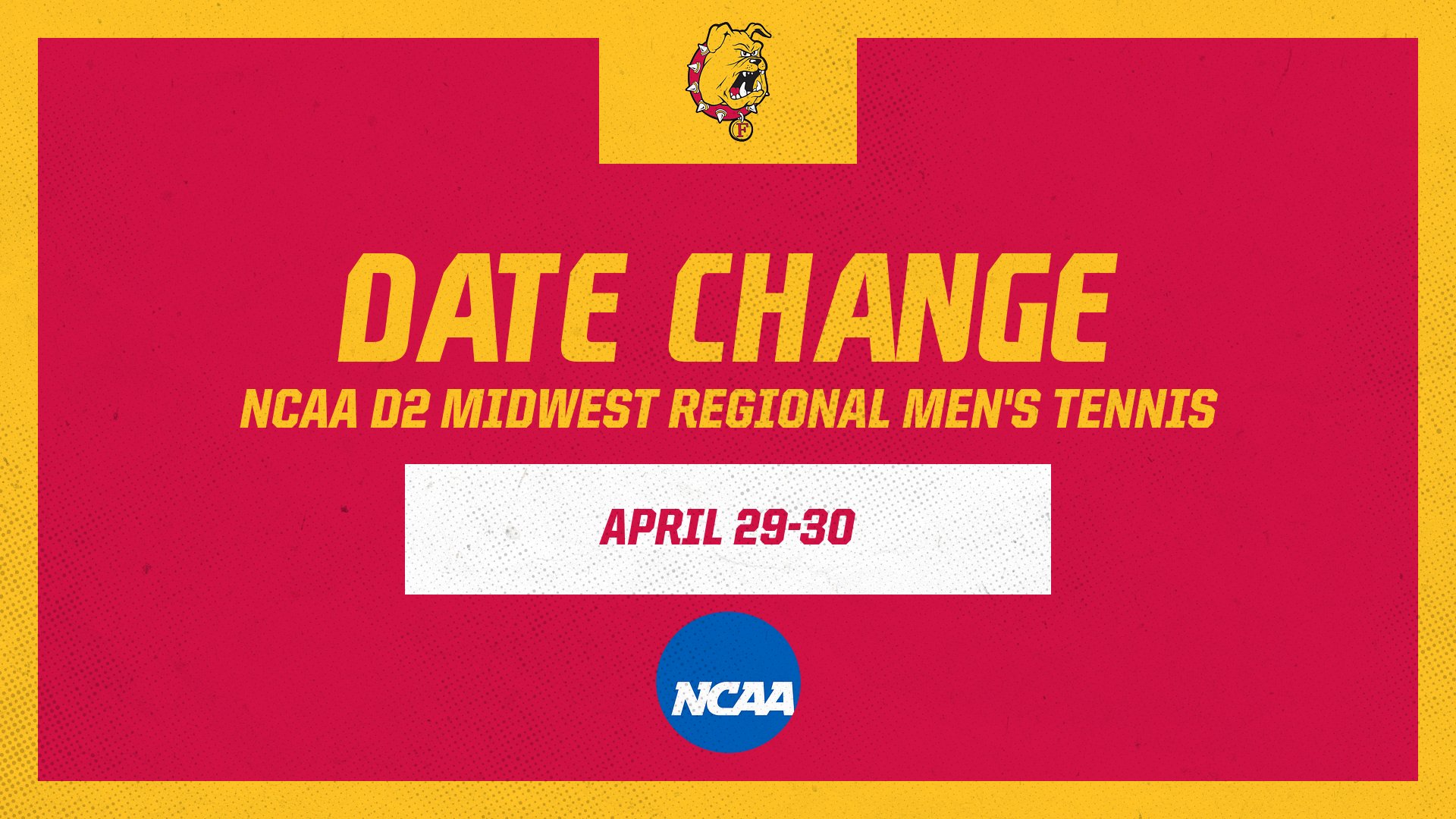 Ferris State Men's Tennis NCAA Regional Match Pushed Back To Saturday