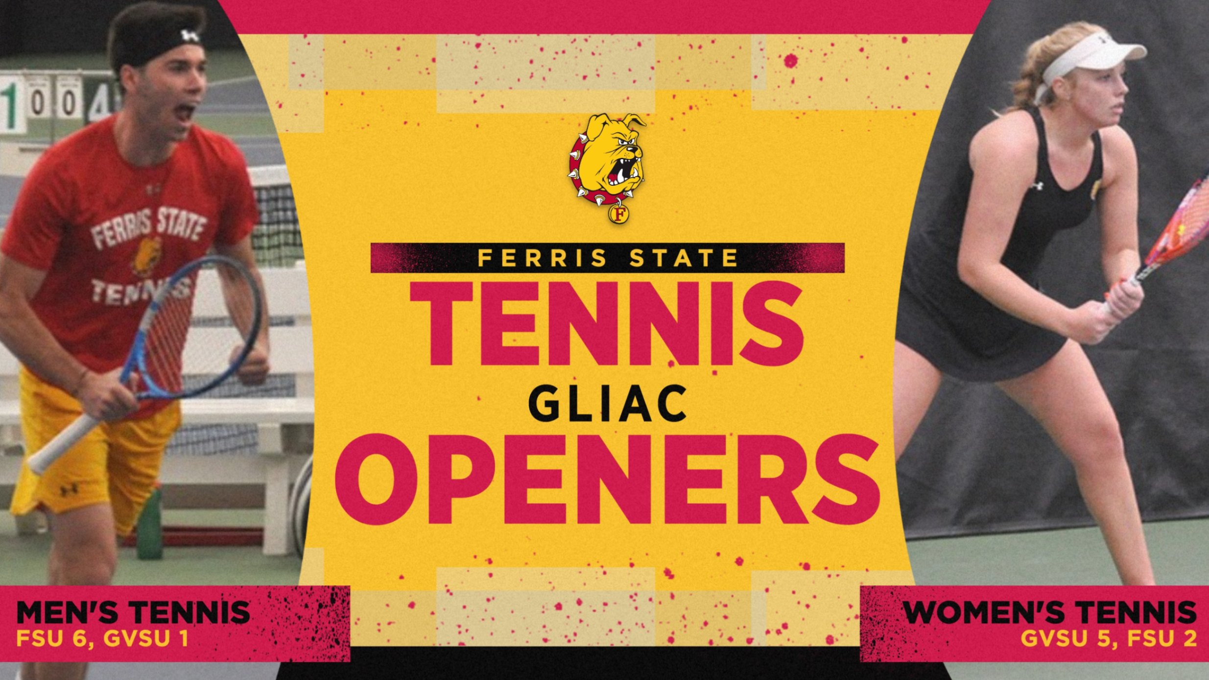 Ferris State Starts GLIAC Tennis Play With Split Against GVSU In League Showdown