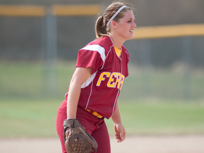 Senior pitcher Kayle Stevenson gives up only one hit as Bulldogs sweep Hillsdale Sunday afternoon.  (Photo by Ed Hyde)