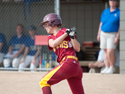 Stephanie Dusendang recorded two of Ferris State's 12 hits in the game-one decision at Lake Superior State.  (Photo by Ed Hyde)