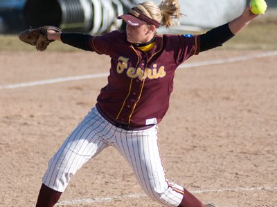 Kayle Stevenson tossed a four-hitter with seven strikeouts in the win over Southern Indiana.  (Photo by Ed Hyde)