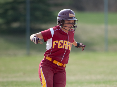 Rachel Wade posted a RBI single in FSU's 3-2 loss at Wayne State in game one.  (Photo by Ed Hyde)