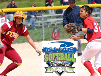 Chelsea Morris' two hits helped Ferris State to an upset victory over Saginaw Valley State in Friday's GLIAC Tournament action.  (Photo by Sandy Gholston)