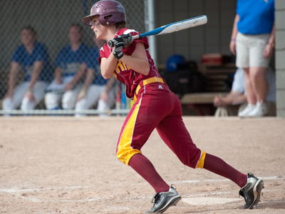 Junior left fielder Stephanie Dusendang singled in one of Ferris State's two runs in the loss to Mount Olive.