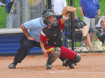 Senior catcher Rachel Mueller was one of five FSU batters to collect two base hits versus Southern Indiana.