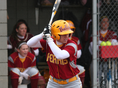 Allison Webber and the Bulldogs were held to four hits in game-one 4-2 loss to Tiffin.  (Photo by Eric Carlson)