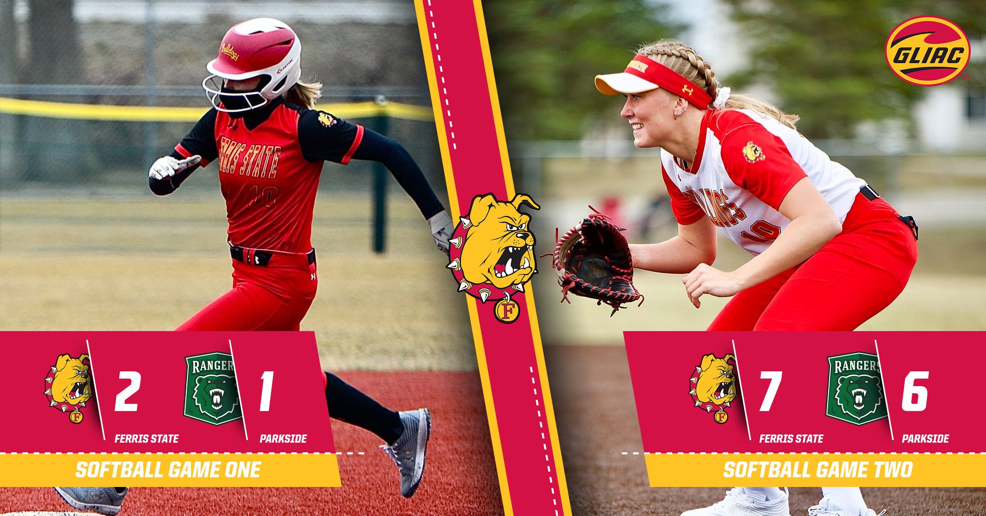 Bulldog Softball Earns Two Wins Over Parkside As Two Teams Battle In Friday Action