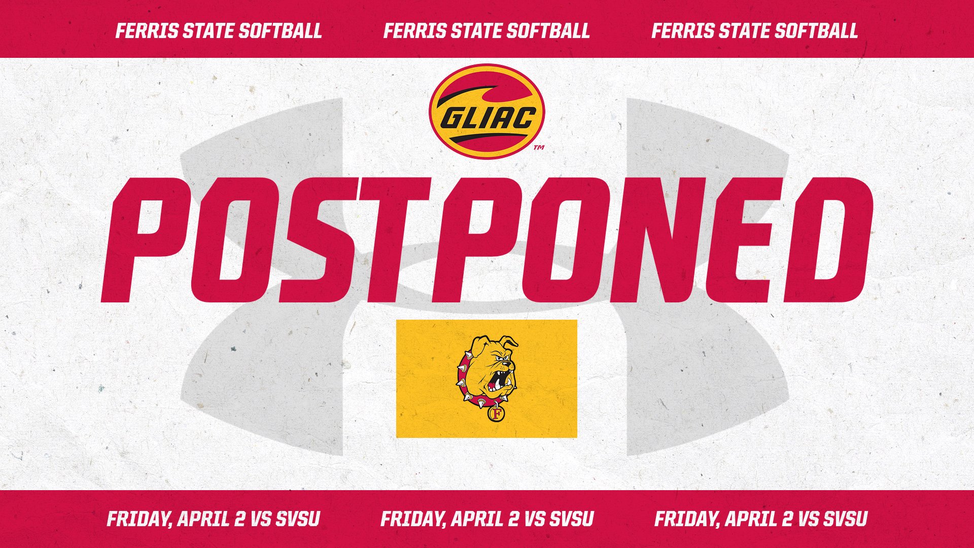 Friday's Ferris State Softball Doubleheader vs Saginaw Valley State Postponed