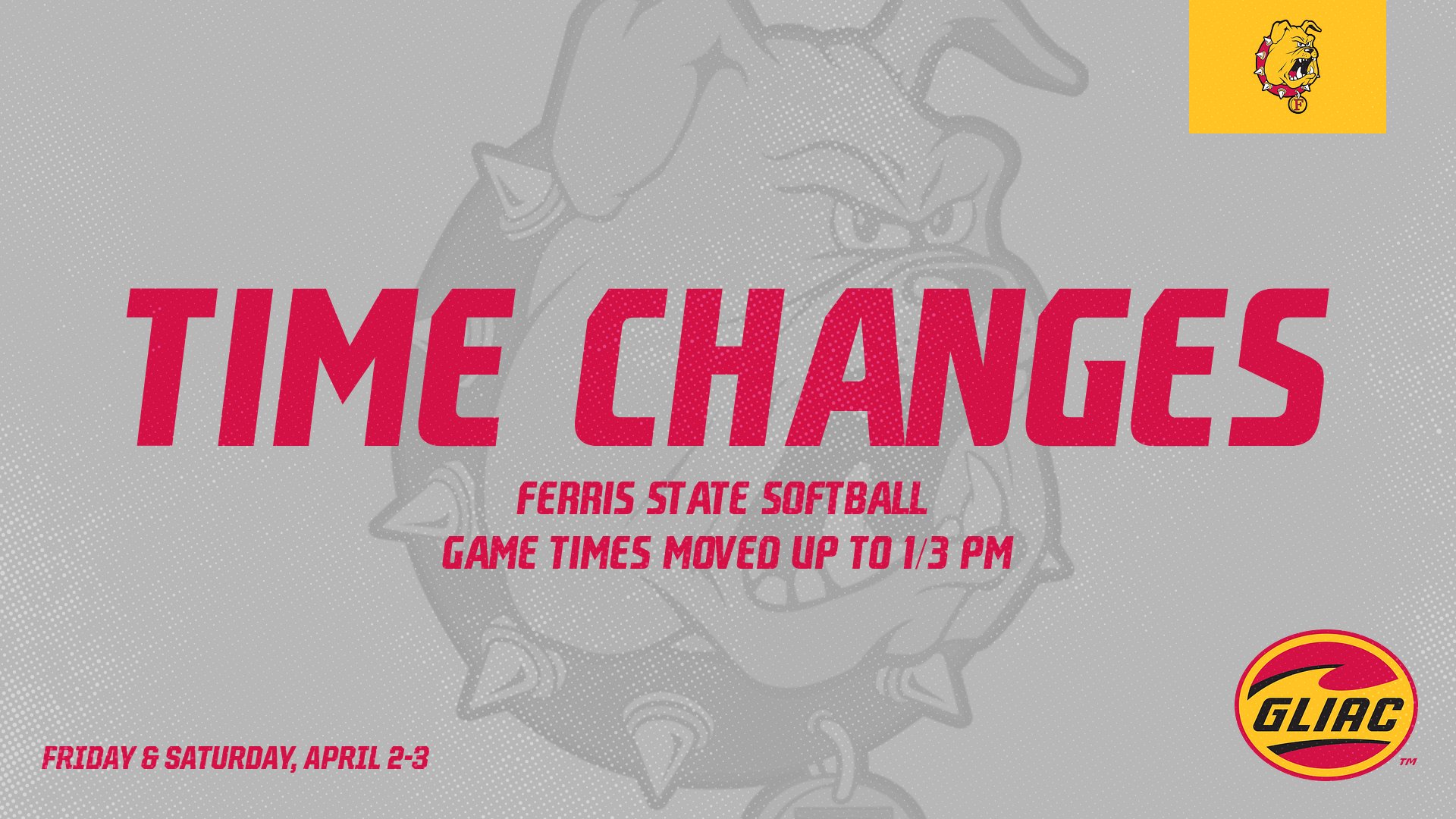 Ferris State Softball Game Times This Weekend Pushed Up One Hour