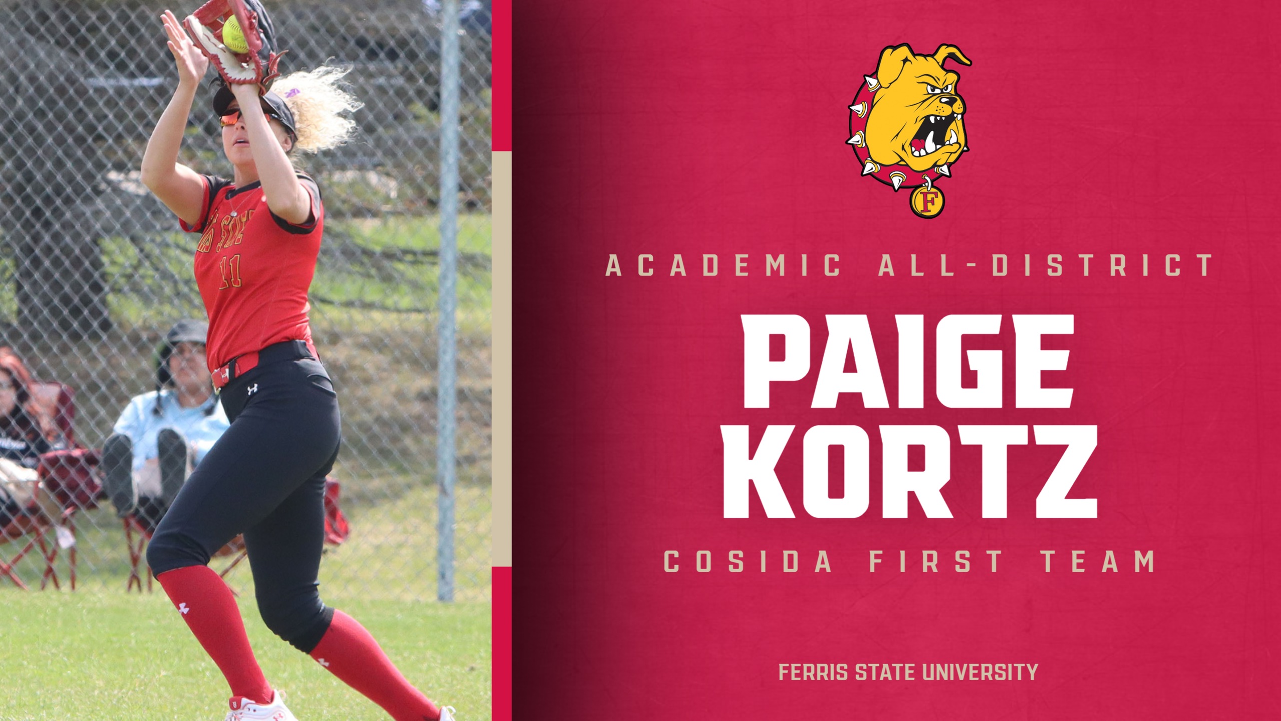 Ferris State Senior Standout Paige Kortz Honored As CoSIDA Academic All-District Choice