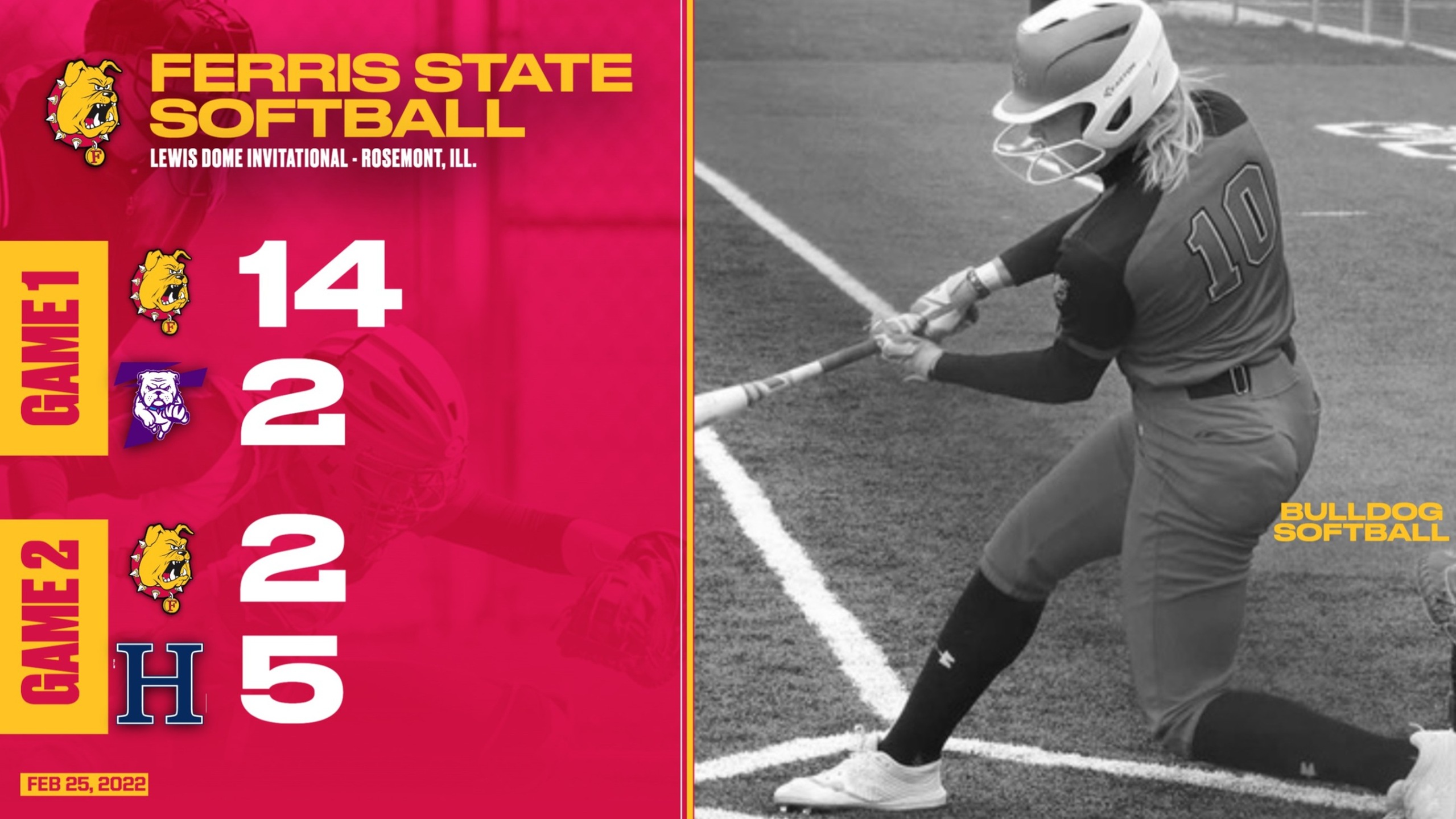 Ferris State Softball Earns Final Day Split At The Lewis Dome Invitational