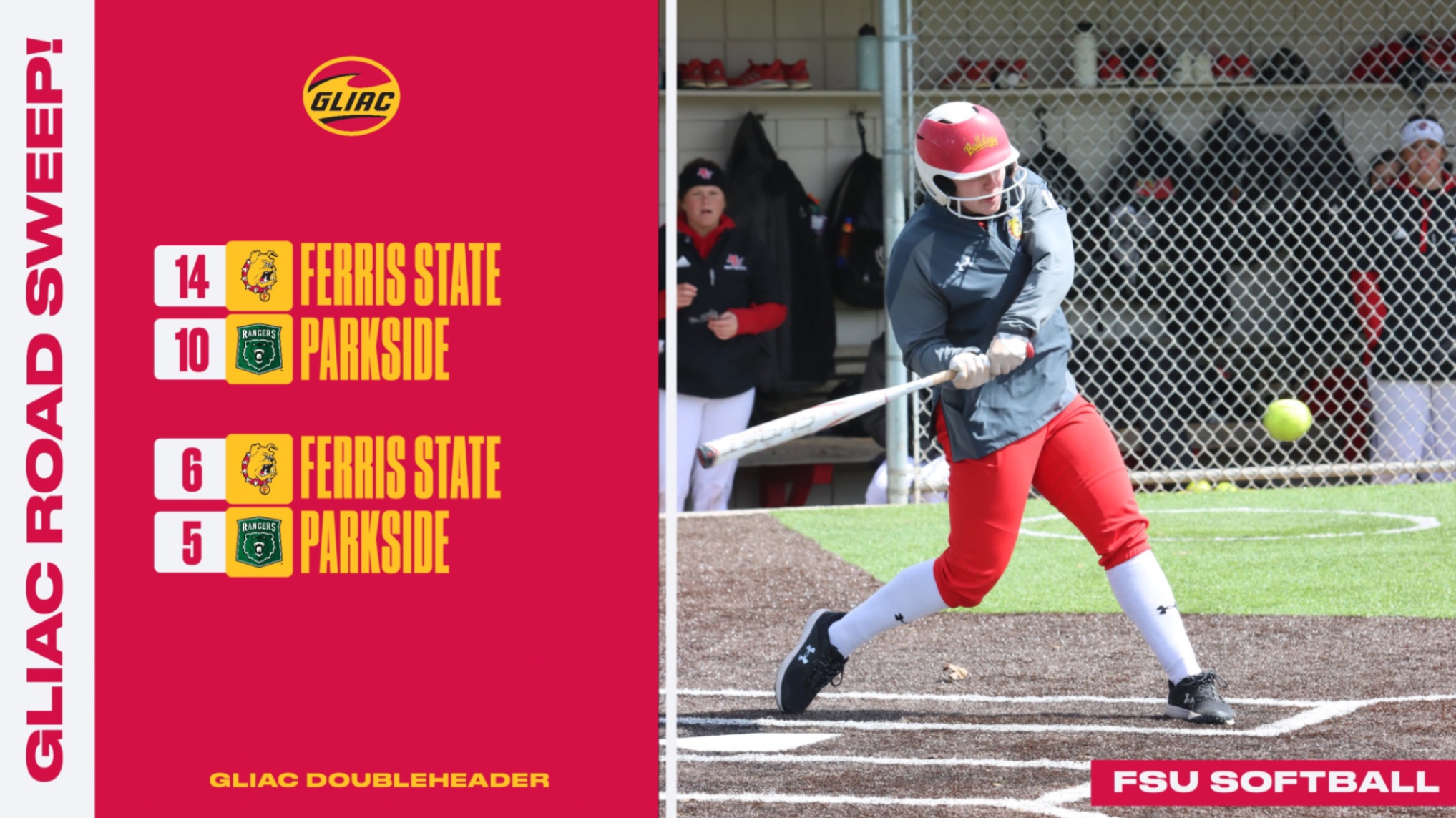 Ferris State Softball Notches First GLIAC Road Sweep On Sunday At Parkside