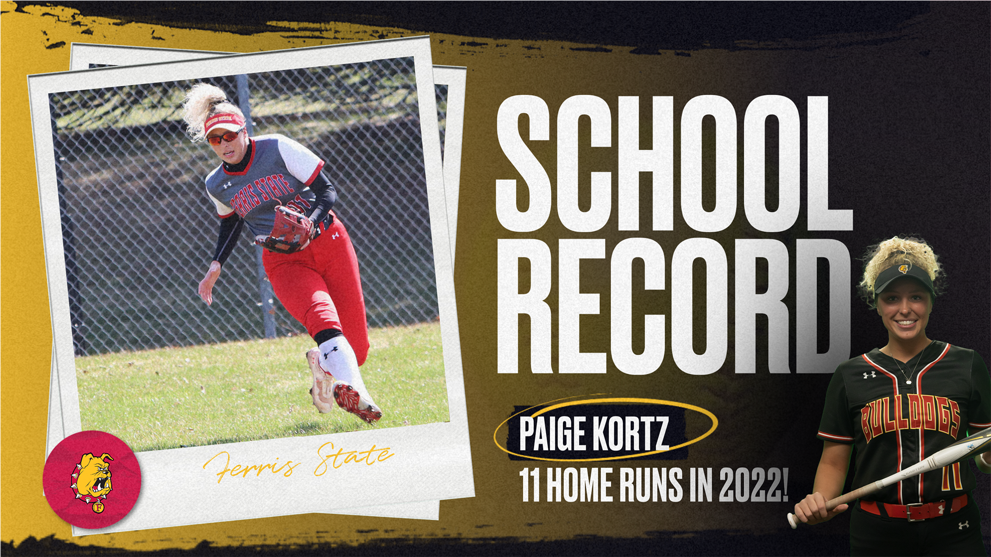 Ferris State's Paige Kortz Breaks School Season Home Run Record As Weather Impacts Games At Northwood