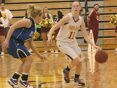 FSU junior Becci Houdek takes care of the ball against Hillsdale (Photo by Sandy Gholston)